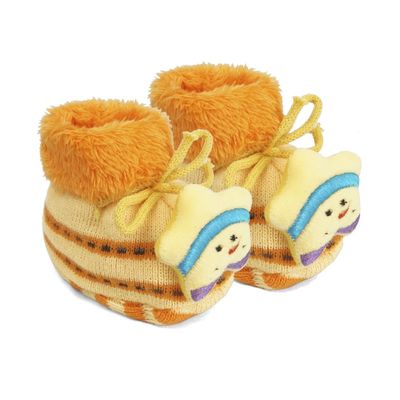 Funky Yellow/Orange Star Booties - Footwear for Baby Boys and Baby Girls