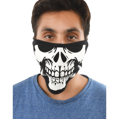 Tiekart men black plain solids bikers mask