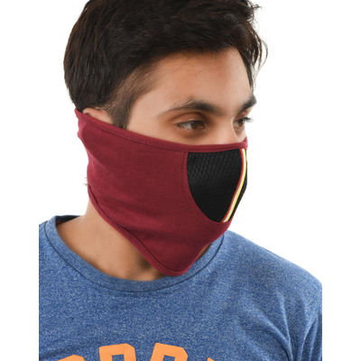 Tiekart men red plain solids bikers mask