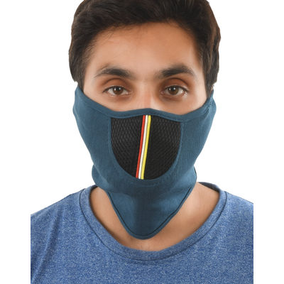 Tiekart men blue plain solids bikers mask