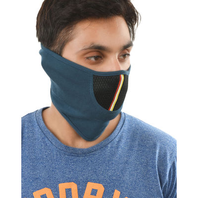 Tiekart men blue plain solids bikers mask