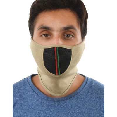 Tiekart men brown plain solids  bikers mask