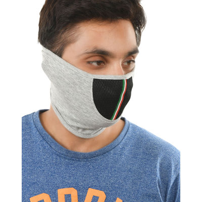 Tiekart men grey plain solids bikers mask