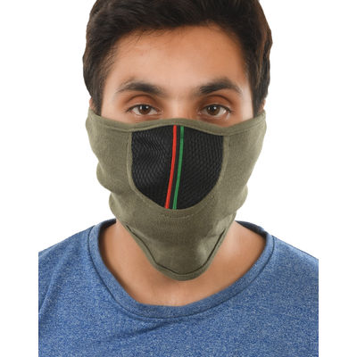 Tiekart men brown plain solids bikers mask