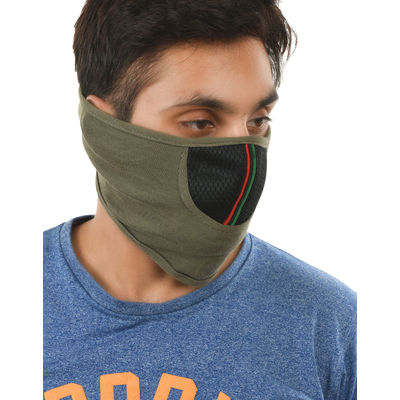 Tiekart men brown plain solids bikers mask