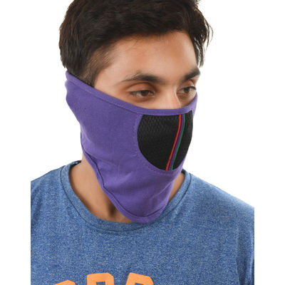 Tiekart men purple plain solids bikers mask