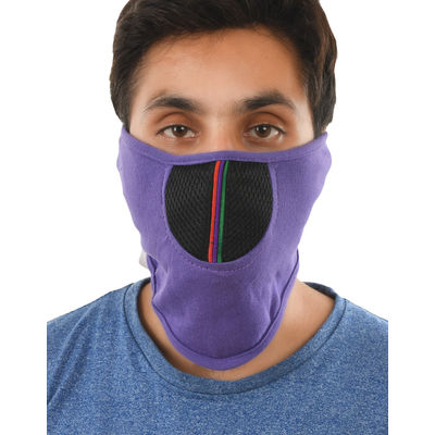 Tiekart men purple plain solids bikers mask