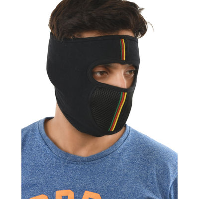 Tiekart men black plain solids bikers mask