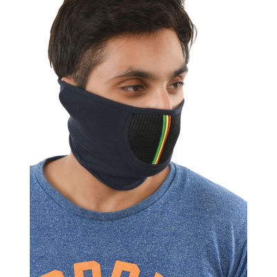 Tiekart men blue plain solids bikers mask