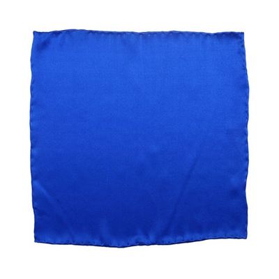 Tiekart men blue plain solids pocket square