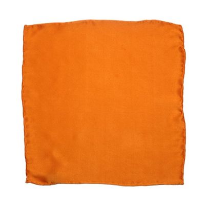 Tiekart men orange plain solids pocket square