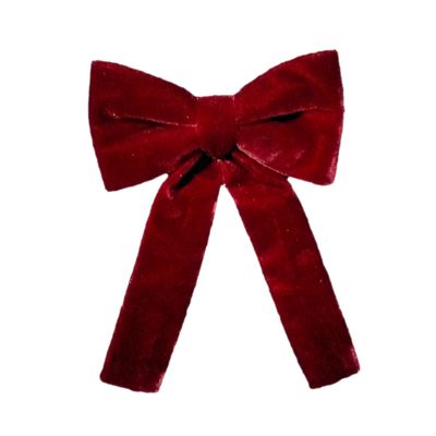 Maroon Plain and Stylish Velvet Long Bow Tie for Women