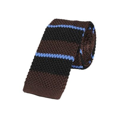 Tiekart men multi striped knitted skinny slim tie