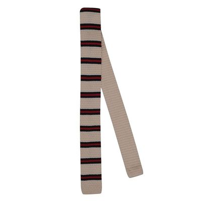 Tiekart men multi striped knitted skinny slim tie