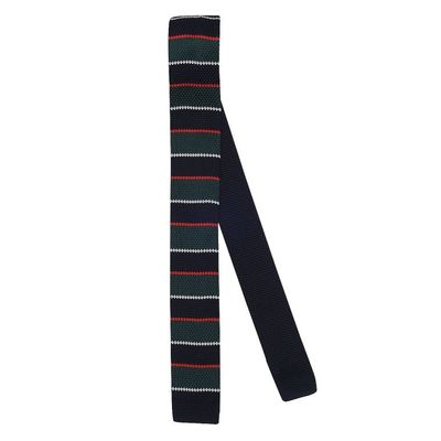 Tiekart men multi striped knitted skinny slim tie