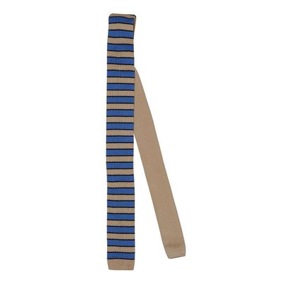 Tiekart men multi striped knitted skinny slim tie