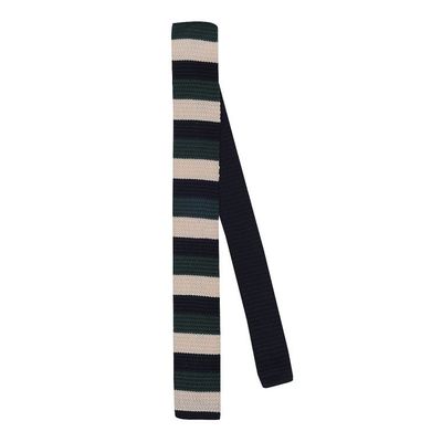 Tiekart men multi striped knitted skinny slim tie