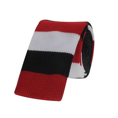 Tiekart men multi striped knitted skinny slim tie