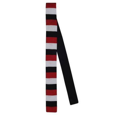 Tiekart men multi striped knitted skinny slim tie