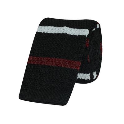 Tiekart men multi striped knitted skinny slim tie