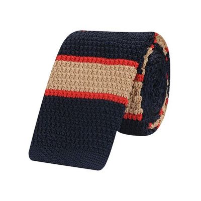 Tiekart men multi striped knitted skinny slim tie