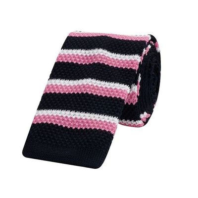 Tiekart men multi striped knitted skinny slim tie