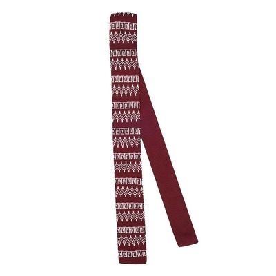 Tiekart men maroon knitted skinny slim tie