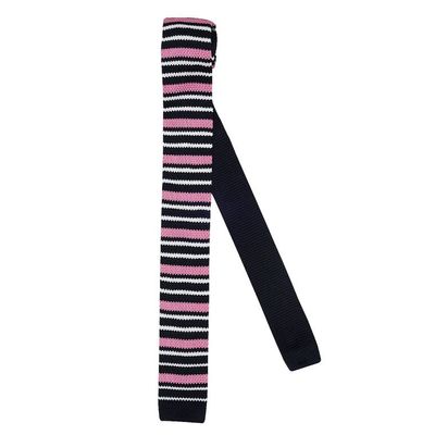 Tiekart men pink striped  knitted skinny slim tie