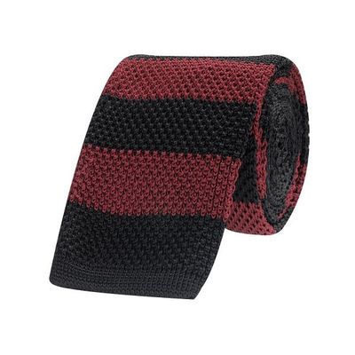 Tiekart men red striped  knitted skinny slim tie