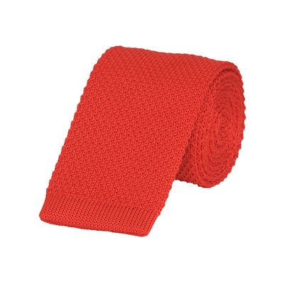 Tiekart men red knitted skinny slim tie