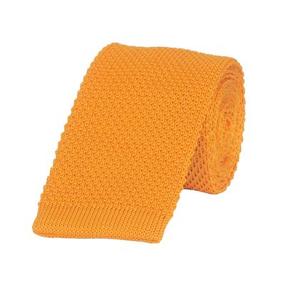 Tiekart men orange   knitted skinny slim tie