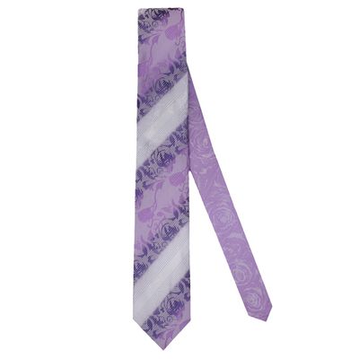 Tiekart men violet floral  reversible tie