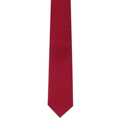 Tiekart men maroon plain solids  skinny slim tie