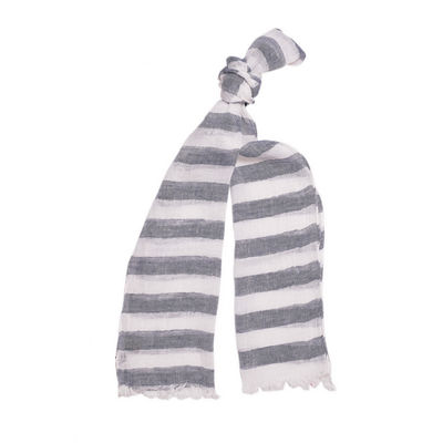 Tiekart men black & white striped linen scarf