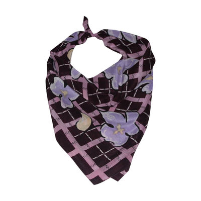 Tiekart men purple floral silk scarf