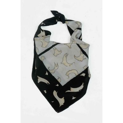 Tiekart men black & white  silk scarf