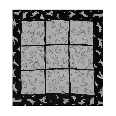 Tiekart men black & white  silk scarf