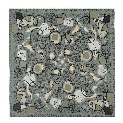 Tiekart men grey silk scarf