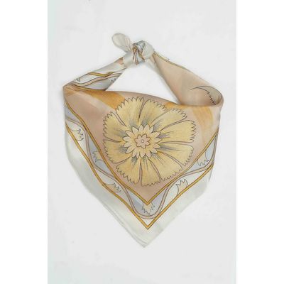 Tiekart men beige floral silk scarf