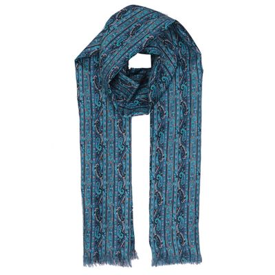 Tiekart men blue  silk long scarf