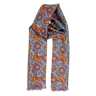 Tiekart men multi paisley silk long scarf