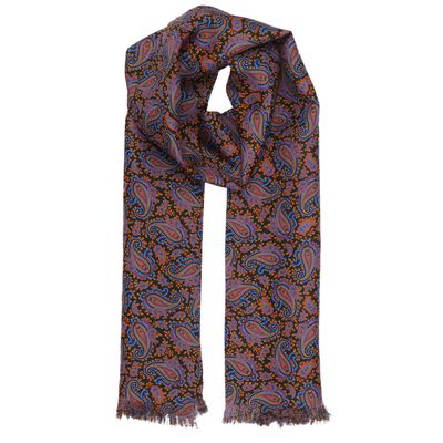 Tiekart men multi paisley silk long scarf