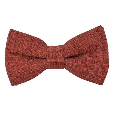 Tiekart men brown plain solids linen knotted double bow tie