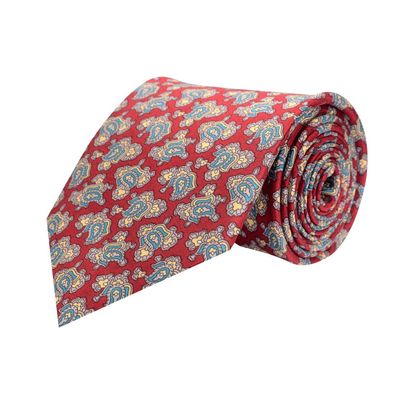 Tiekart men red paisley silk tie