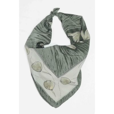 Tiekart men grey floral silk scarf