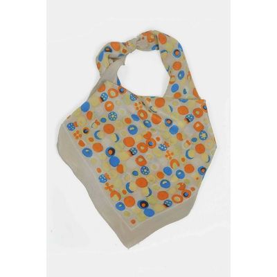 Tiekart men beige polka dot silk scarf