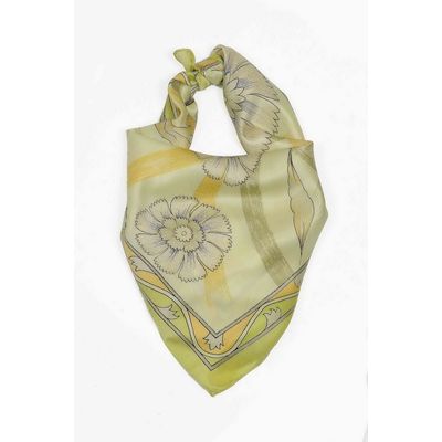 Tiekart men beige floral silk scarf