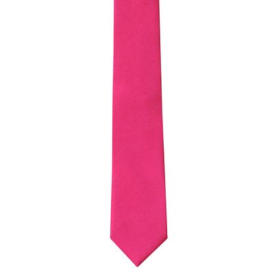 Tiekart men pink plain solids skinny slim tie