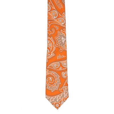 Tiekart men orange floral silk tie