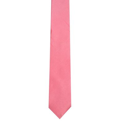 Tiekart men pink plain solids skinny slim tie